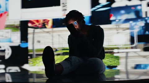 Teenager procrastinating on internet, using social media app on phone Stock Footage 318625593
