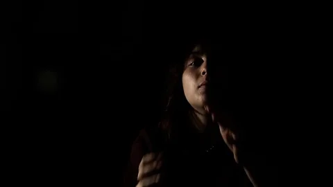 Teenager throws off mask Stock Footage 79707071
