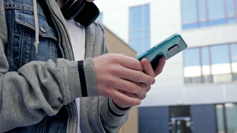 Teenager using a smartphone close up. Stock Footage 221170637