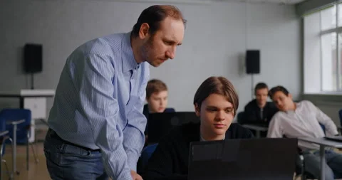 Teenagers Boys Studying In Programming And Web-Design Classes, Learning And Видео 280177196