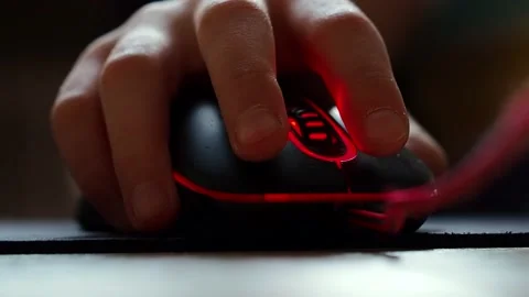 A teenager's hand with a computer mouse in close-up. Stock Footage 170651835