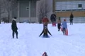 Teenagers Sled Riding Footage