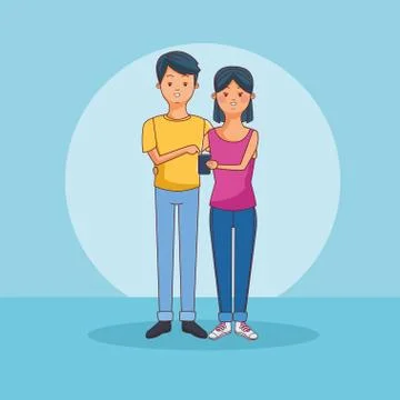 Teenagers using technology 스톡 일러스트