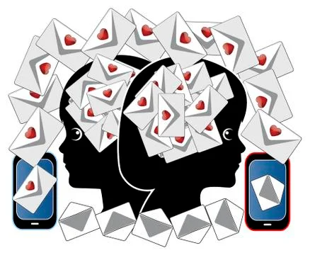 Teens addicted to Texting Stock Illustration