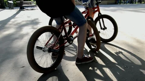 Teens on BMX bikes Stock Footage 133466444