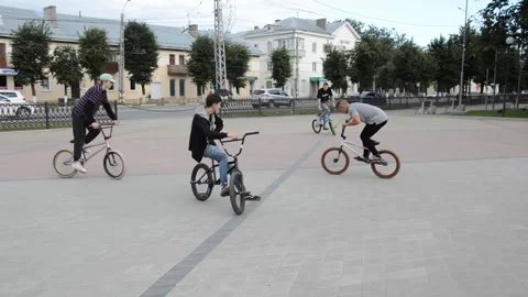 Teens on BMX bikes Stock Footage 280223391