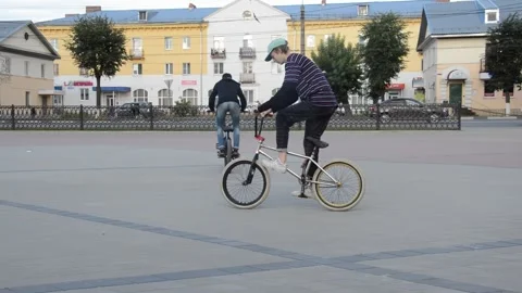 Teens on BMX bikes Stock Footage 280250229