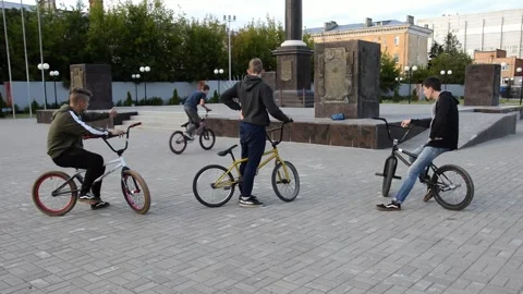 Teens on BMX bikes Stock Footage 280251570