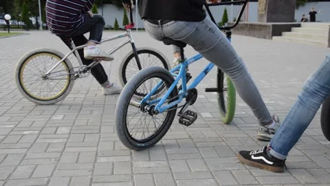 Teens on BMX bikes Stock Footage 280253427