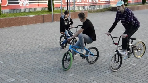 Teens on BMX bikes Stock Footage 280253819