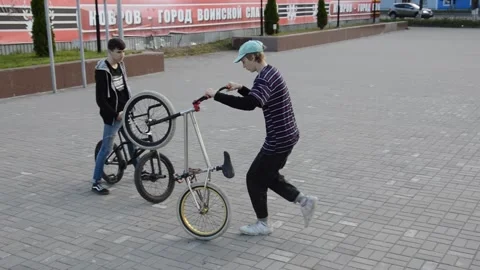 Teens on BMX bikes Stock Footage 280254962