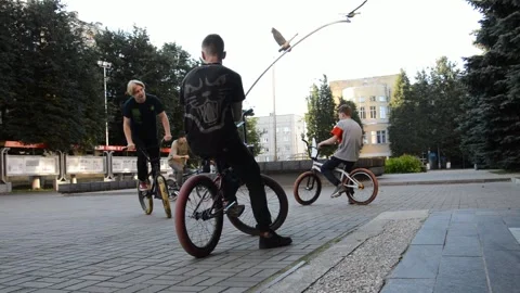 Teens on BMX bikes Stock Footage 280256547