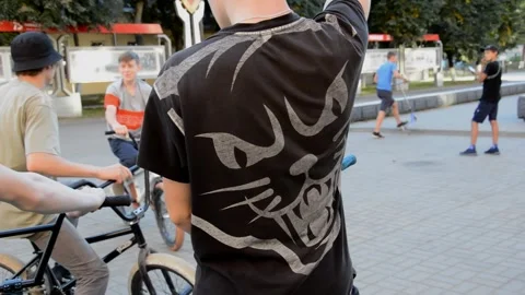 Teens on BMX bikes Stock Footage 280257426