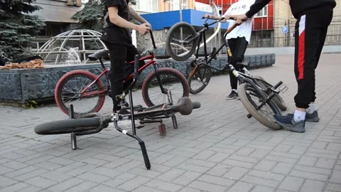 Teens on BMX bikes Stock Footage 280267047
