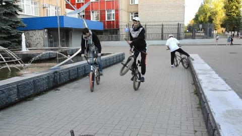 Teens on BMX bikes Stock Footage 280267673