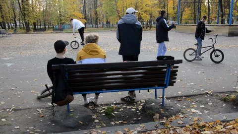 Teens on BMX bikes Stock Footage 280291001
