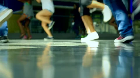Teens break dancing on street Stock Footage 53088832