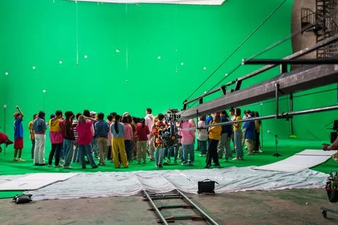 Teens in front of a chroma background Stock Photos