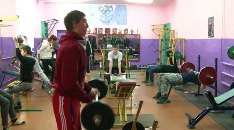 Teens at Gym 7 Stock Footage 36054636