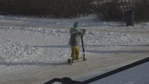 Teens having fun on a winter day Stock Footage 148114970