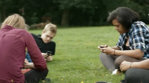 Teens on phones Stock Footage 22665099