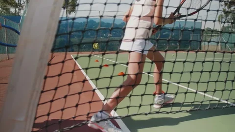 Teens at tennis training Video stock 85631991