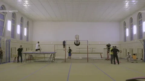 Teens train in gym class Stock Footage 61852399