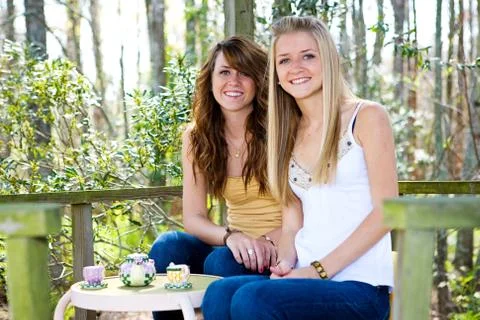 Teens in Treehouse Stock Photos