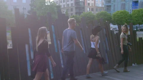 Teens walking together Stock Footage 54067303