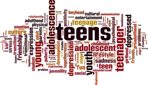 Teens word cloud Stock Illustration