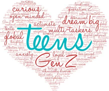 Teens Word Cloud Stock Illustration