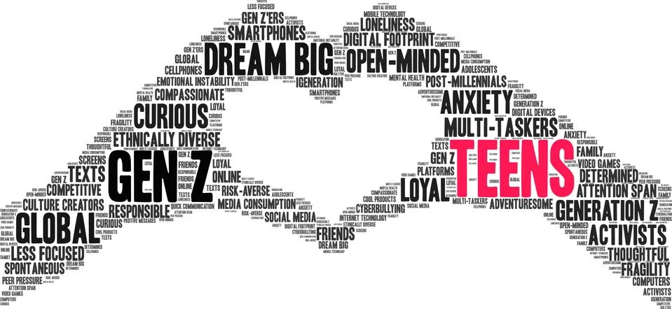 Teens Word Cloud Stock-Illustration