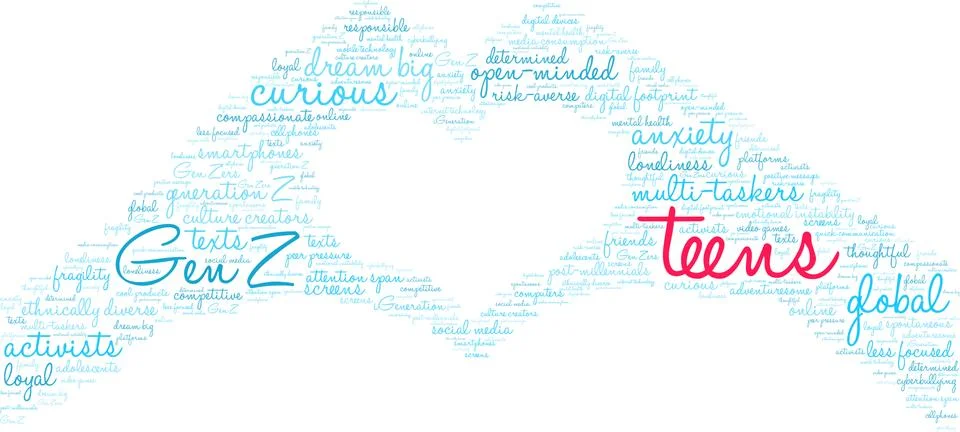 Teens Word Cloud Stock-Illustration