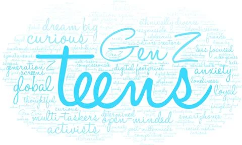 Teens Word Cloud Stock Illustration