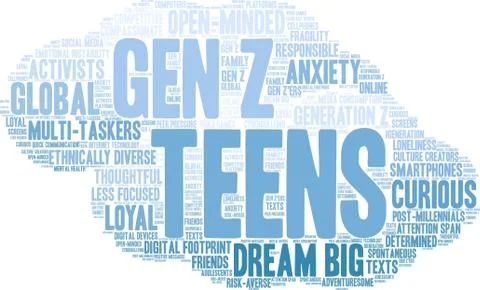 Teens Word Cloud Ilustração Stock