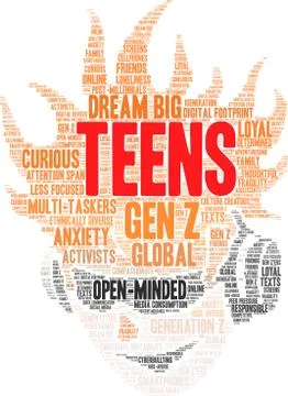 Teens Word Cloud Stock Illustration