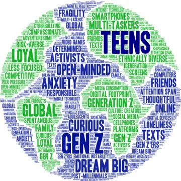 Teens Word Cloud Stock Illustration
