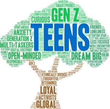 Teens Word Cloud Stock Illustration