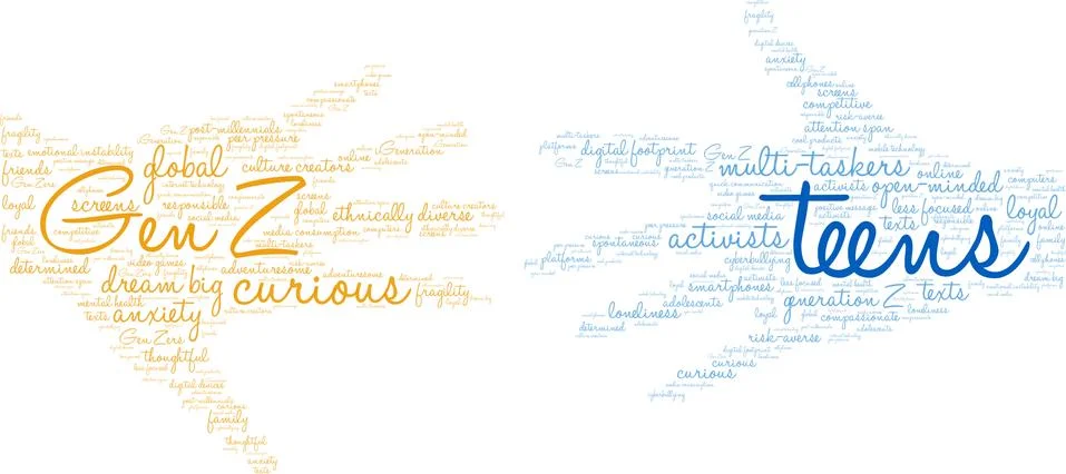 Teens Word Cloud Illustrazione stock