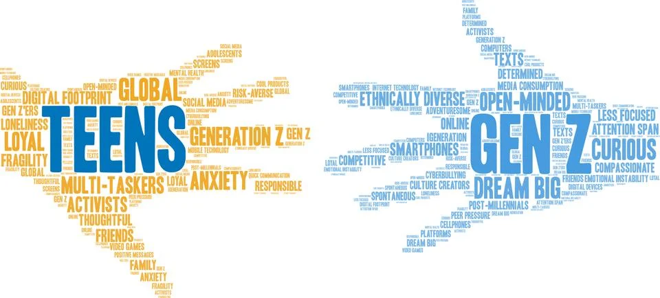 Teens Word Cloud Ilustração Stock