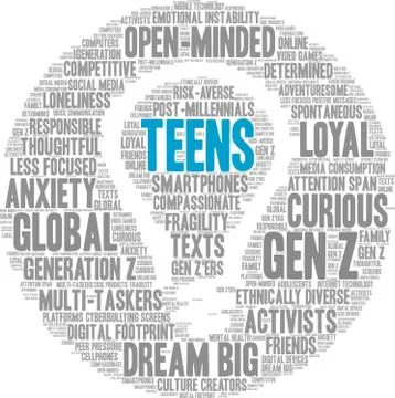 Teens Word Cloud Stock-Illustration