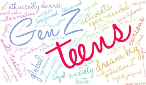 Teens Word Cloud Illustrazione stock