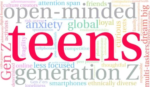Teens Word Cloud Stock Illustration