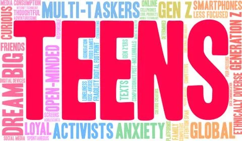 Teens Word Cloud Stock Illustration