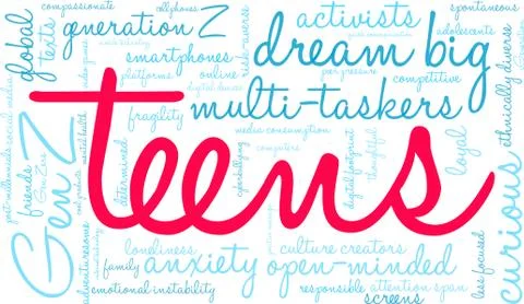 Teens Word Cloud Stock-Illustration