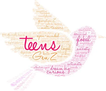 Teens Word Cloud Stock Illustration