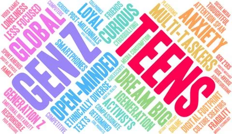 Teens Word Cloud Ilustração Stock