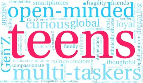 Teens Word Cloud Stock Illustration