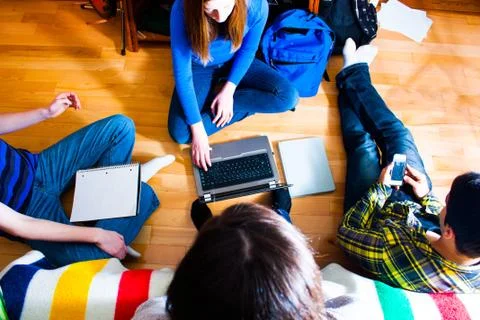 Teens work on group project-2810 Stock Photos