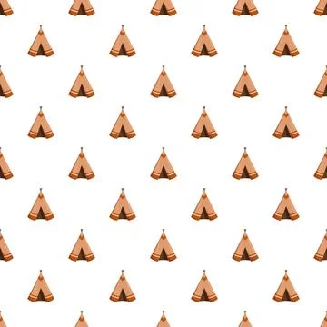 Teepee dwellings repeating pattern on white background イラスト素材